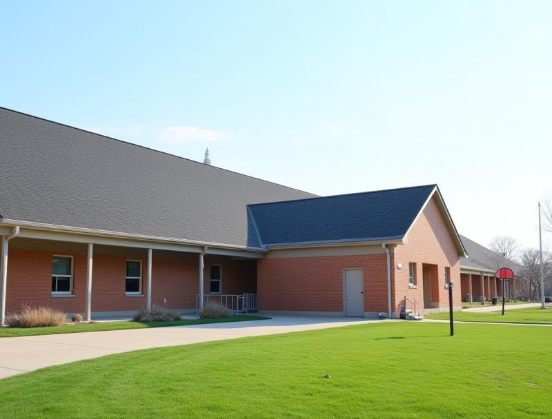 New roof on a school gymnasium.